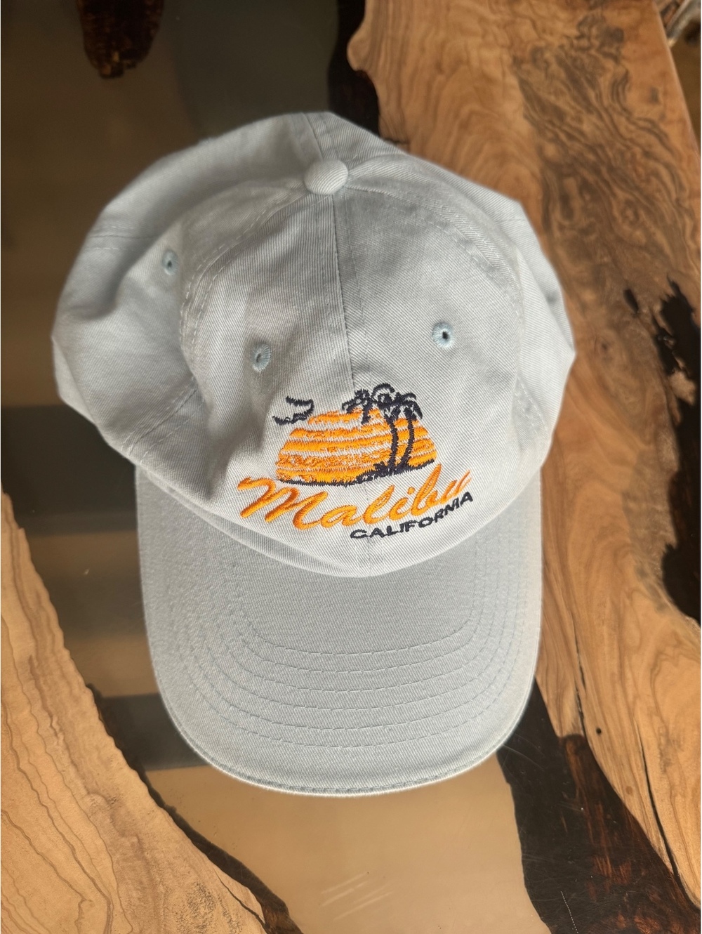 Malibu California Embroidered Light Blue Baseball Cap